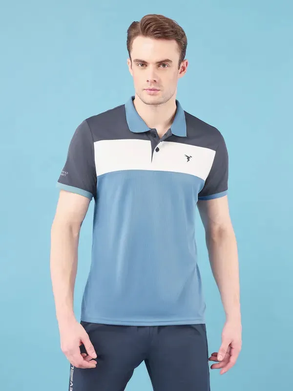 Men Colorblock Slim Fit Polo T-shirt with TECHNO COOL 