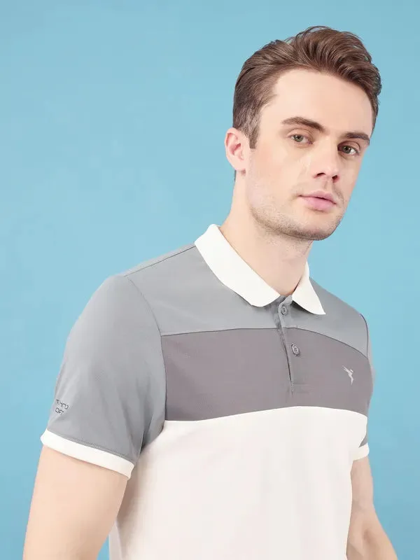 Men Colorblock Slim Fit Polo T-shirt with TECHNO COOL 