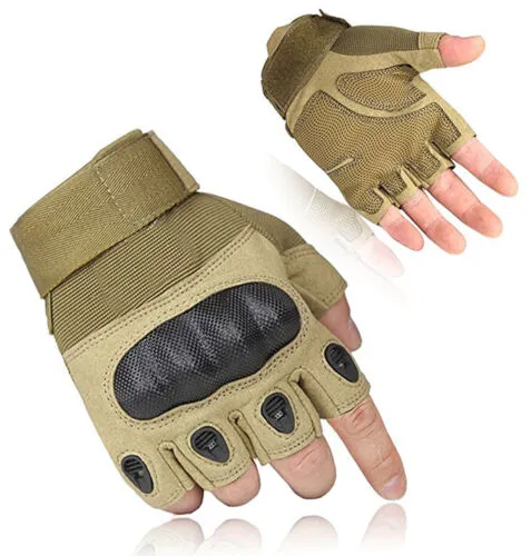 Men Hard Knuckle Fingerless Tactical Glove