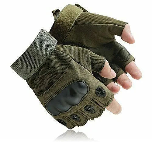 Men Hard Knuckle Fingerless Tactical Glove