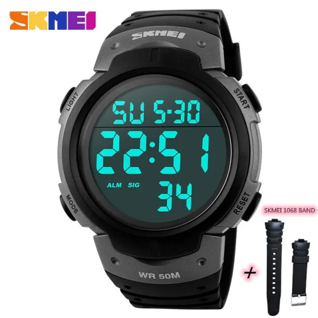 Men Ladies Sports Watches Chronos Countdown Watch Waterproof LED Digital Watch