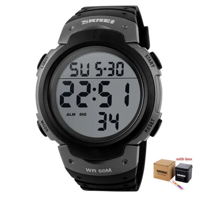 Men Ladies Sports Watches Chronos Countdown Watch Waterproof LED Digital Watch