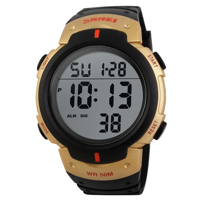 Men Ladies Sports Watches Chronos Countdown Watch Waterproof LED Digital Watch