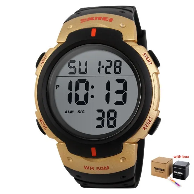 Men Ladies Sports Watches Chronos Countdown Watch Waterproof LED Digital Watch