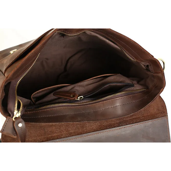 Men Leather Briefcase Messenger Bag Laptop Bag Shoulder Bag