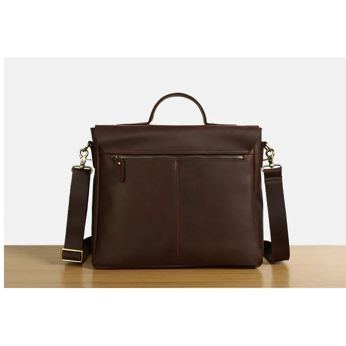 Men Leather Briefcase Messenger Bag Laptop Bag Shoulder Bag