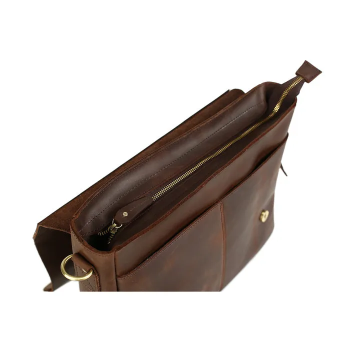 Men Leather Briefcase Messenger Bag Laptop Bag Shoulder Bag