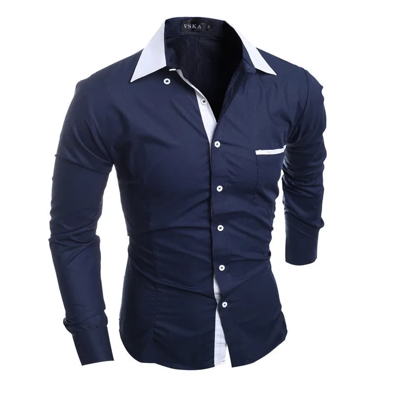 Men Shirt Luxury Brand Male Long Sleeve Shirts Casual Mens.