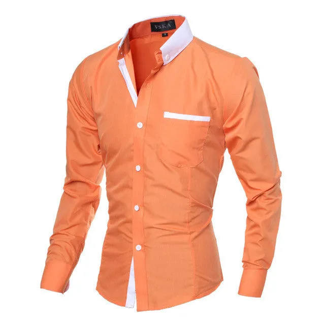 Men Shirt Luxury Brand Male Long Sleeve Shirts Casual Mens.