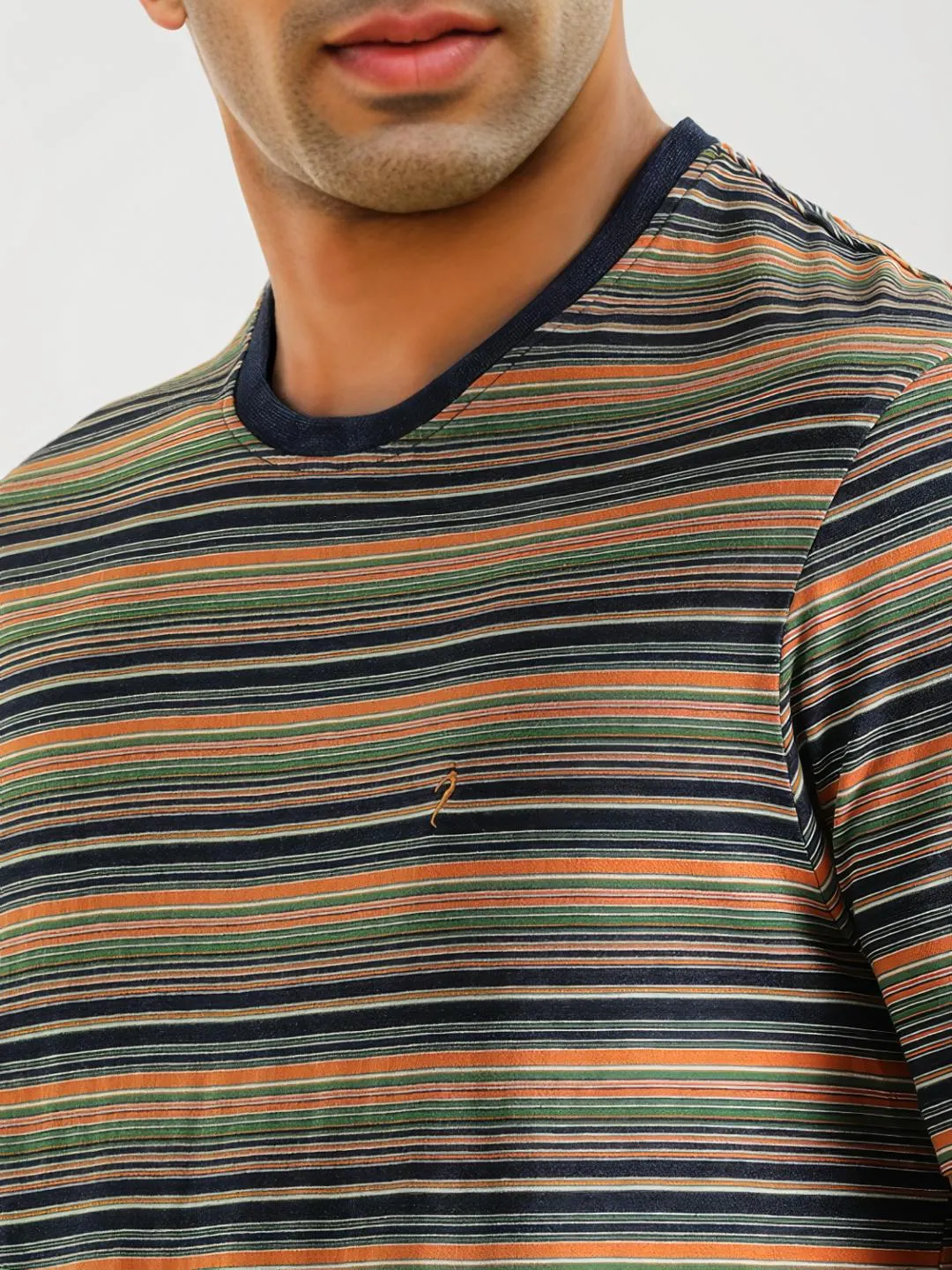 Men Striped Crew Neck T-Shirt