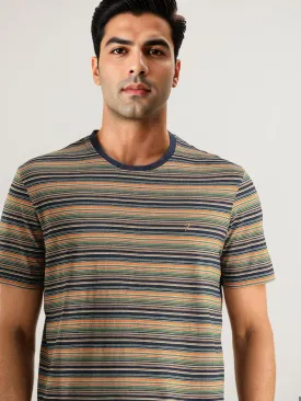 Men Striped Crew Neck T-Shirt