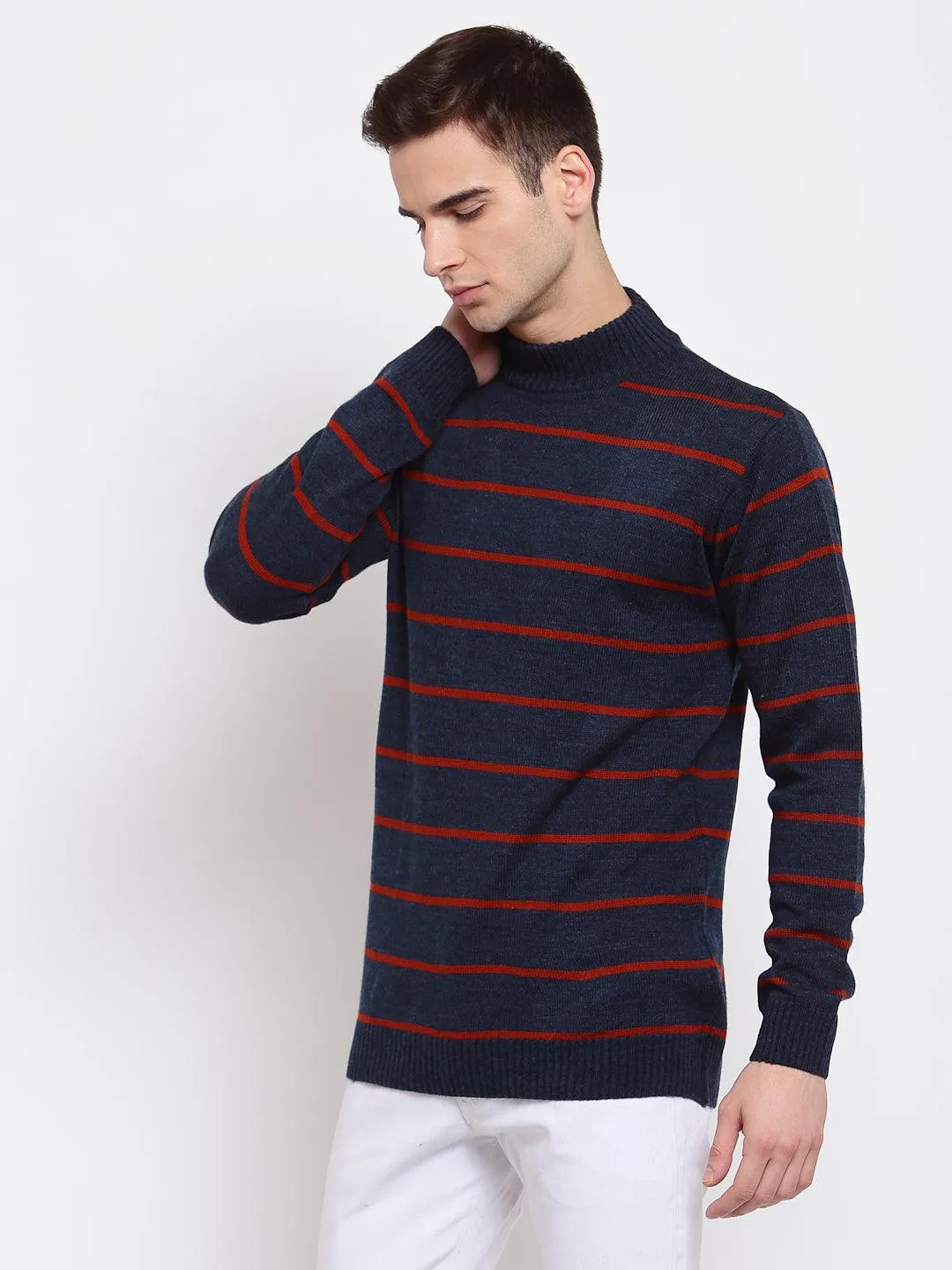 Men Striped Pullover Sweater