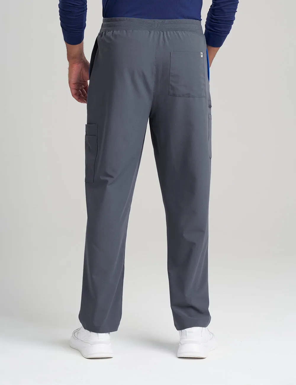 Mens 7-Pocket Straight Leg Scrub Pants - Pewter