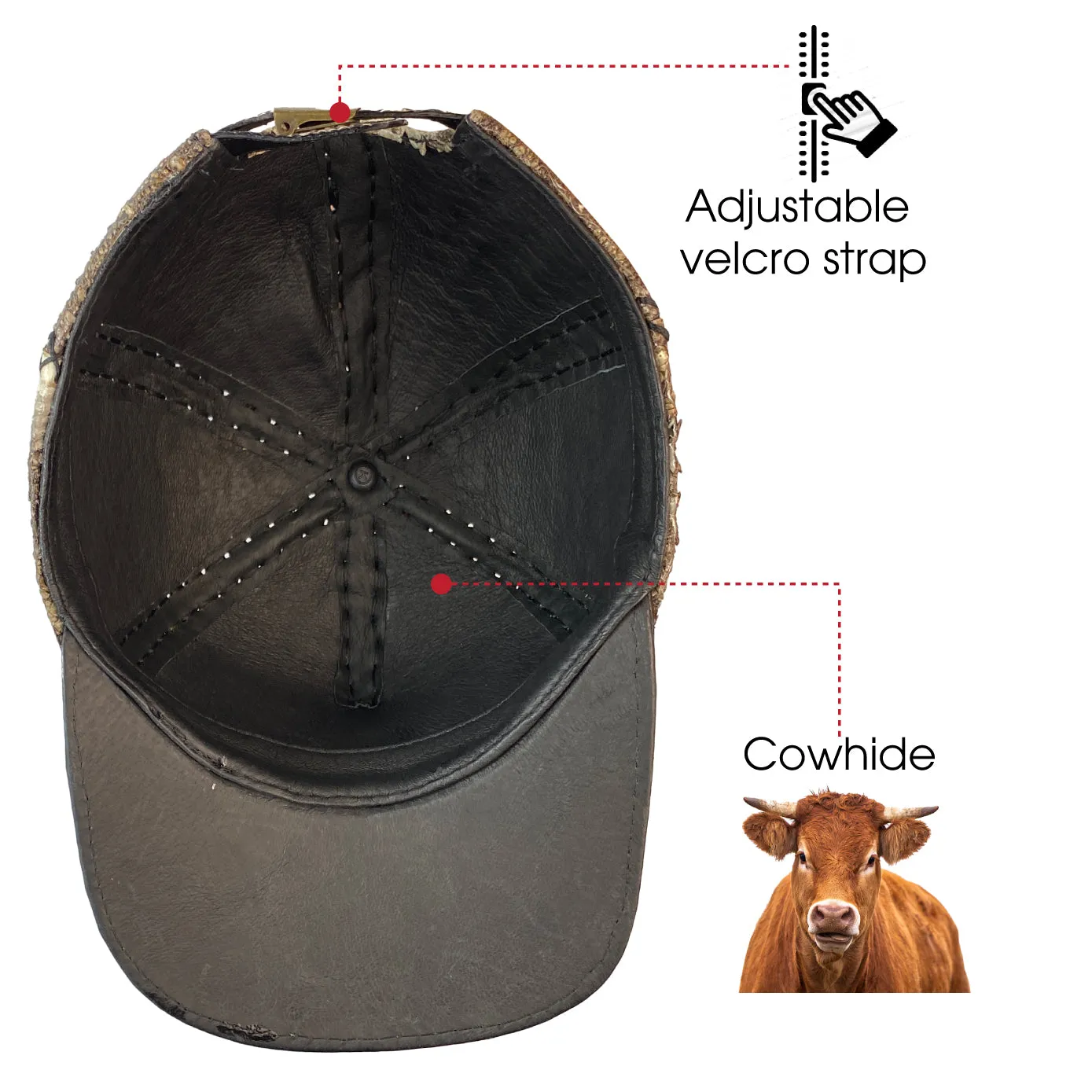 Mens Alligator Leather Baseball Cap - Fashionable Exotic Adjustable Outdoor Baseball Cap | HAT-TUOI-05