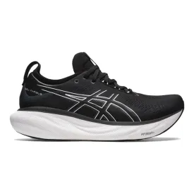 Men's Asics Gel-Nimbus 25, Black/Pure Silver, 12 2E Wide