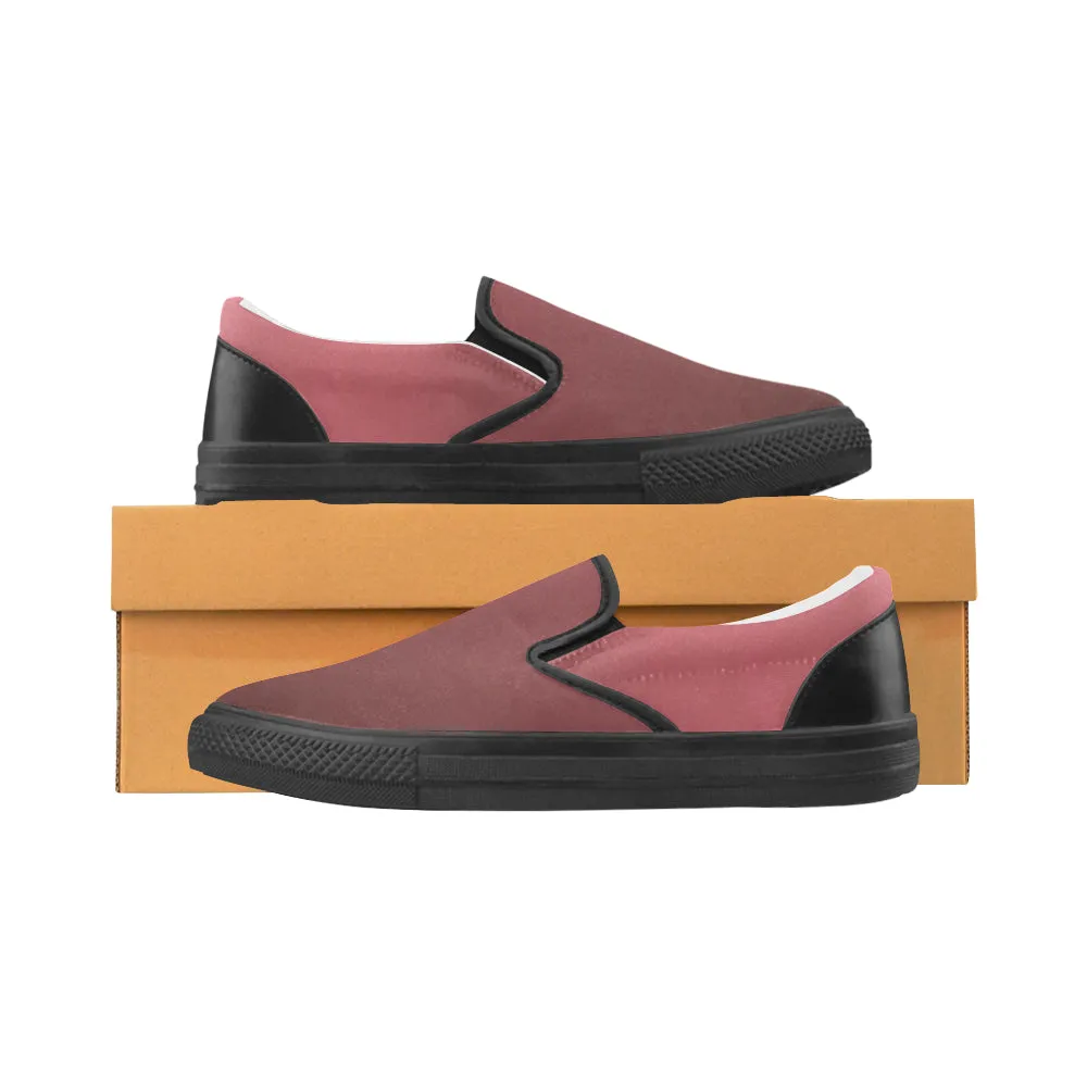 Men's Big Size Wine Colour Solids Print Slip-on Canvas Shoes