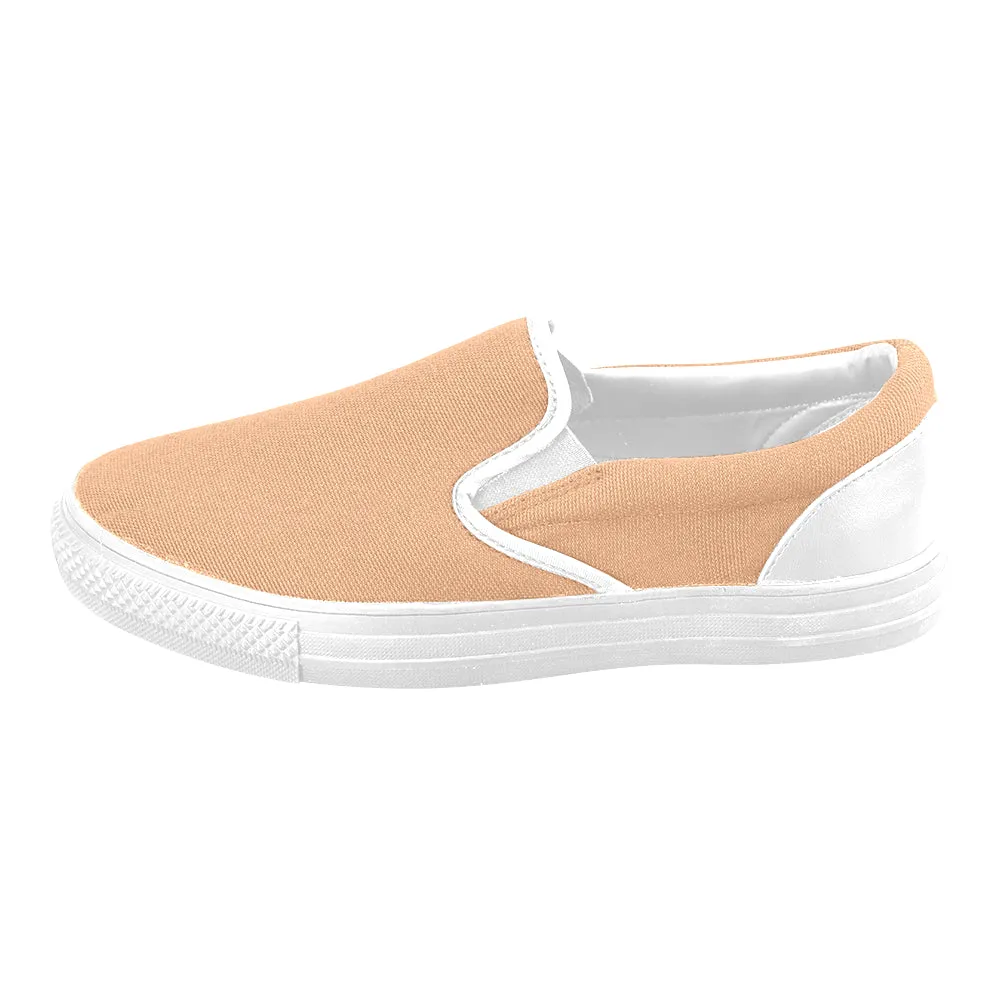 Men's Big Size Zesty Orange Solids Print Slip-on Canvas Shoes