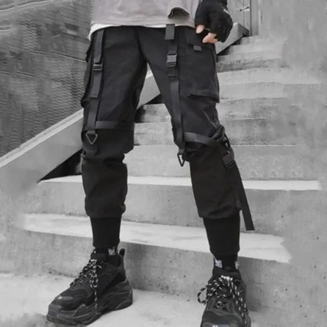 Men's black streetwear casual Pants