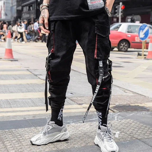 Men's black streetwear casual Pants