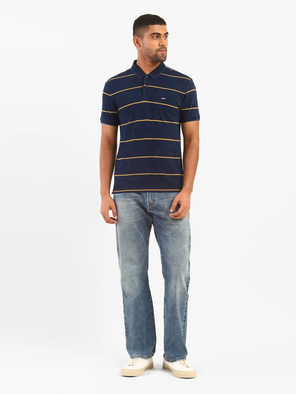 Men's Blue Polo Collar T-Shirt