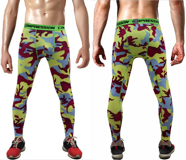 Men's Camouflage Versatile Compression Tights ideal for Cross-fit, Bodybuilding, Running