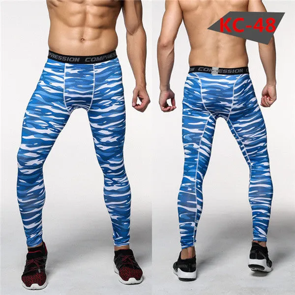 Men's Camouflage Versatile Compression Tights ideal for Cross-fit, Bodybuilding, Running