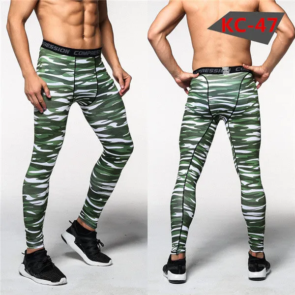 Men's Camouflage Versatile Compression Tights ideal for Cross-fit, Bodybuilding, Running