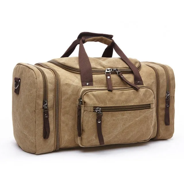 Men's Carry On Canvas Travel Duffel Bag