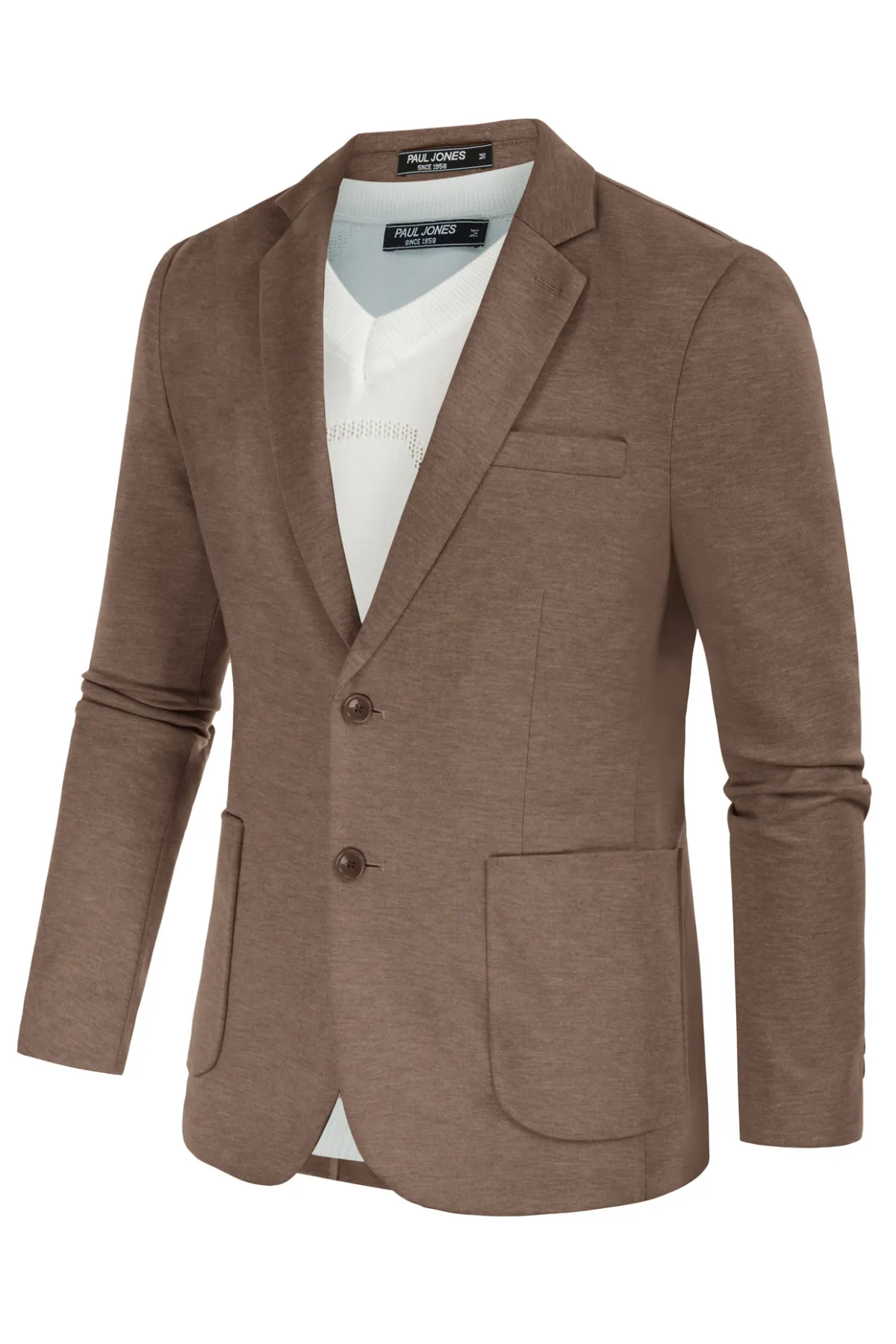 Mens Casual Knit Blazer Two Button Unlined Stretch Sport Coat Suit