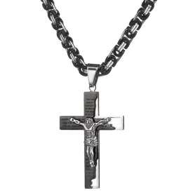 Men's Christian Necklace <br> Jesus (Black)