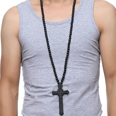 Men's Christian Necklace <br> Wooden Crucifix