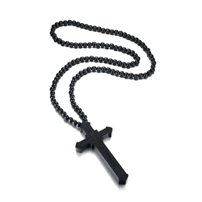 Men's Christian Necklace <br> Wooden Crucifix