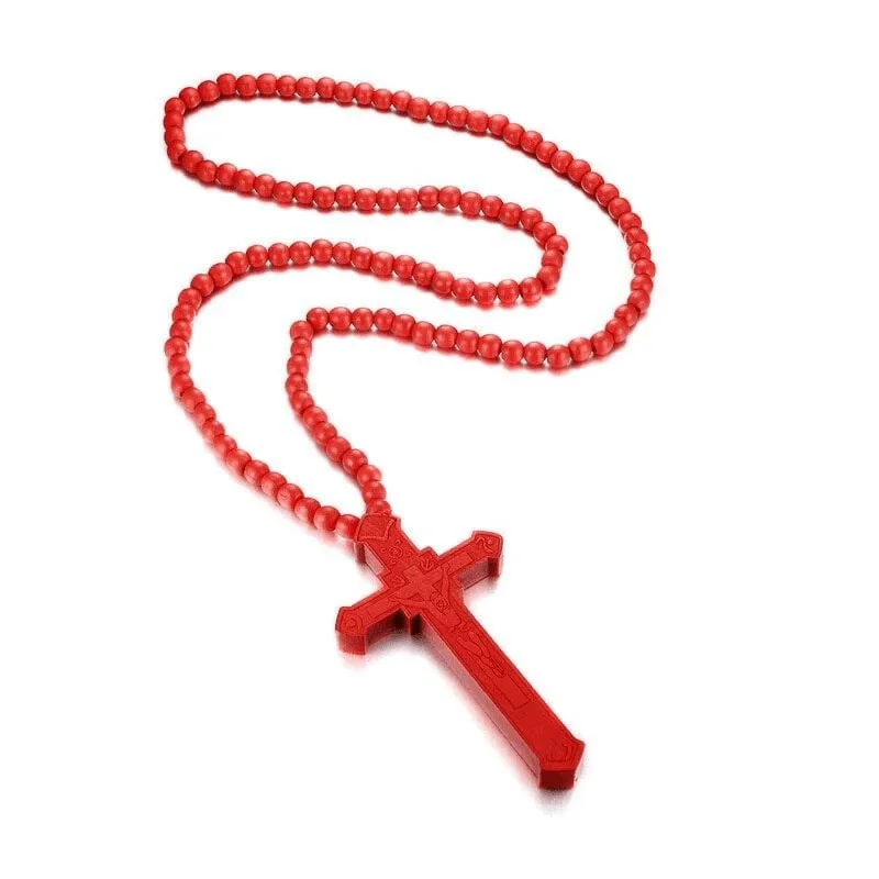 Men's Christian Necklace <br> Wooden Crucifix