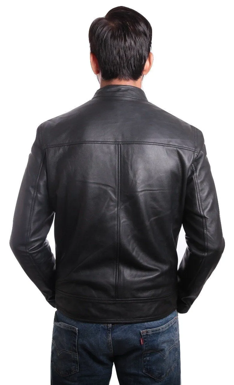 Mens Corporate Leather Jacket Black - Discounted