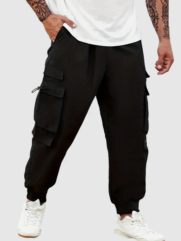 Men's Drawstring Elastic Waist Casual Cargo Pants