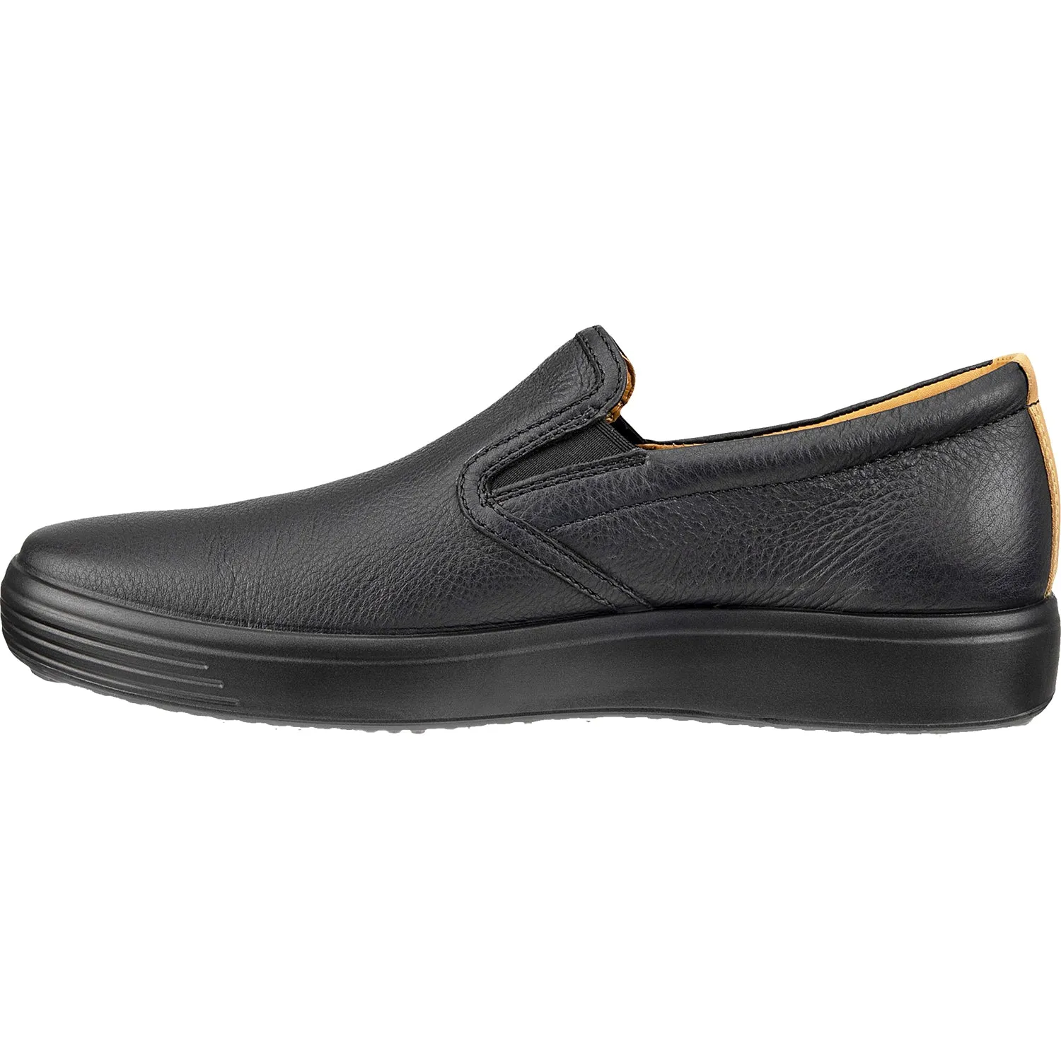 Men's Ecco Soft 7 Slip On 2.0 Black/Lion Leather