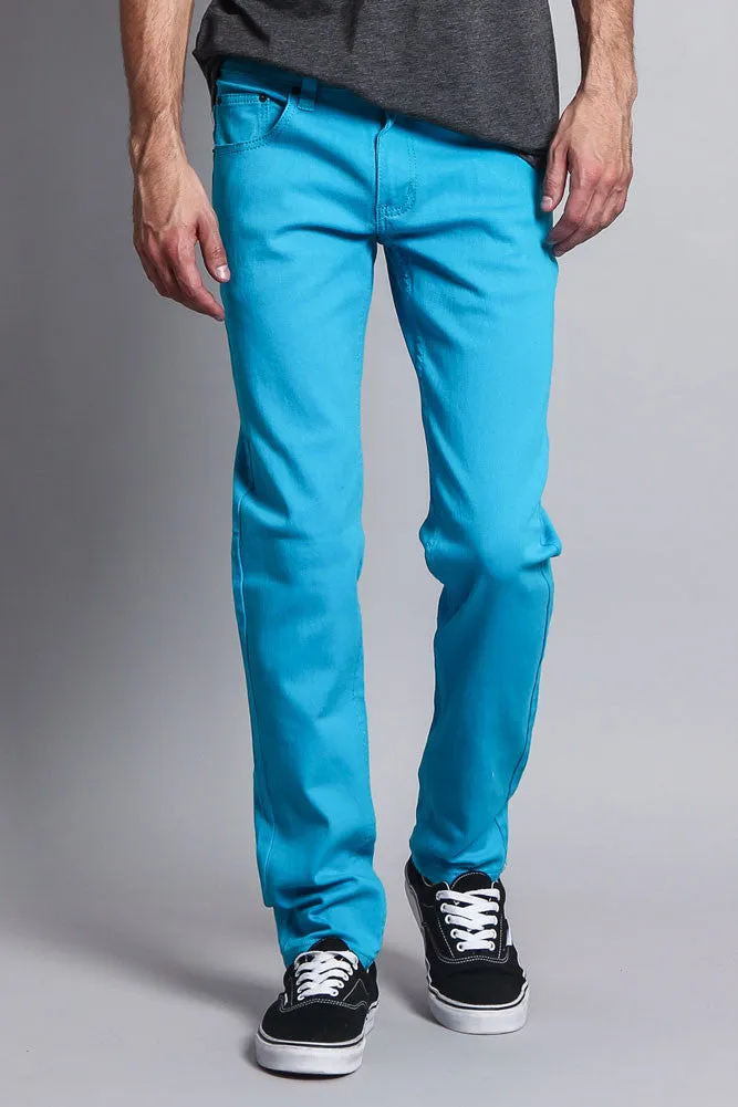 Men's Essential Skinny Fit Colored Jeans (Turquoise)