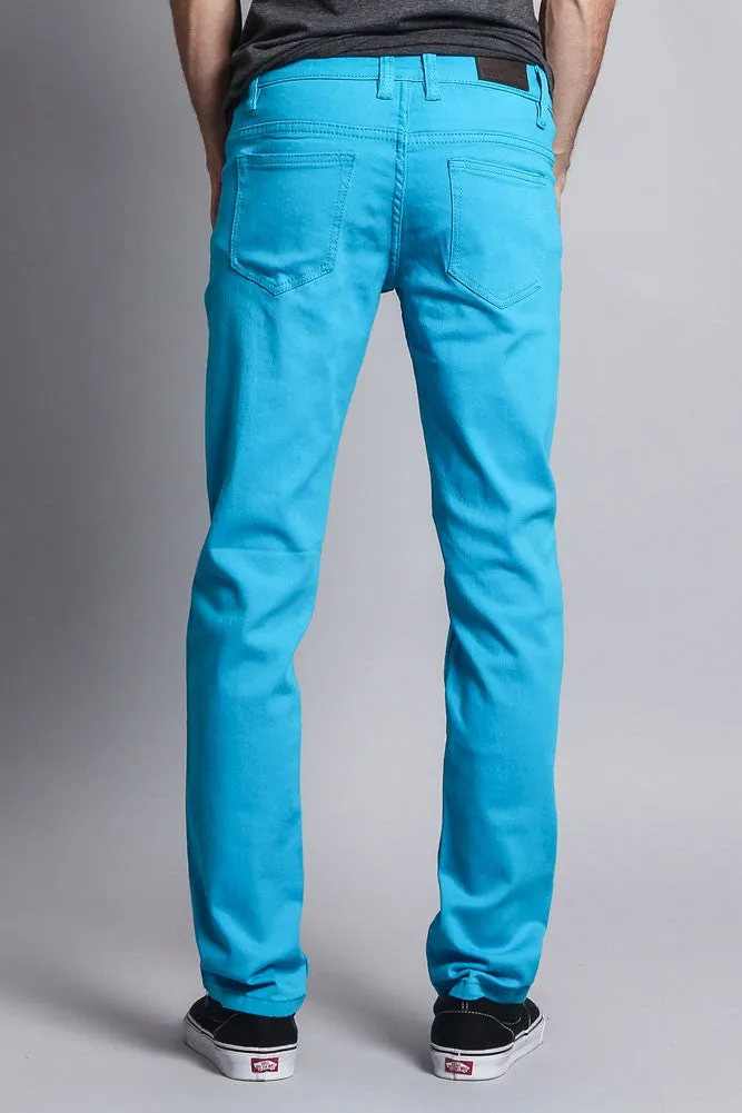 Men's Essential Skinny Fit Colored Jeans (Turquoise)