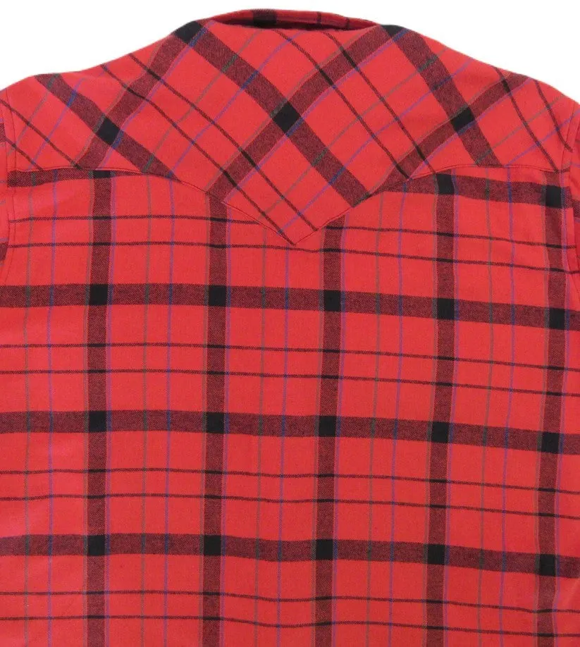 Men's Flannel Western Shirt - Big Red Plaid