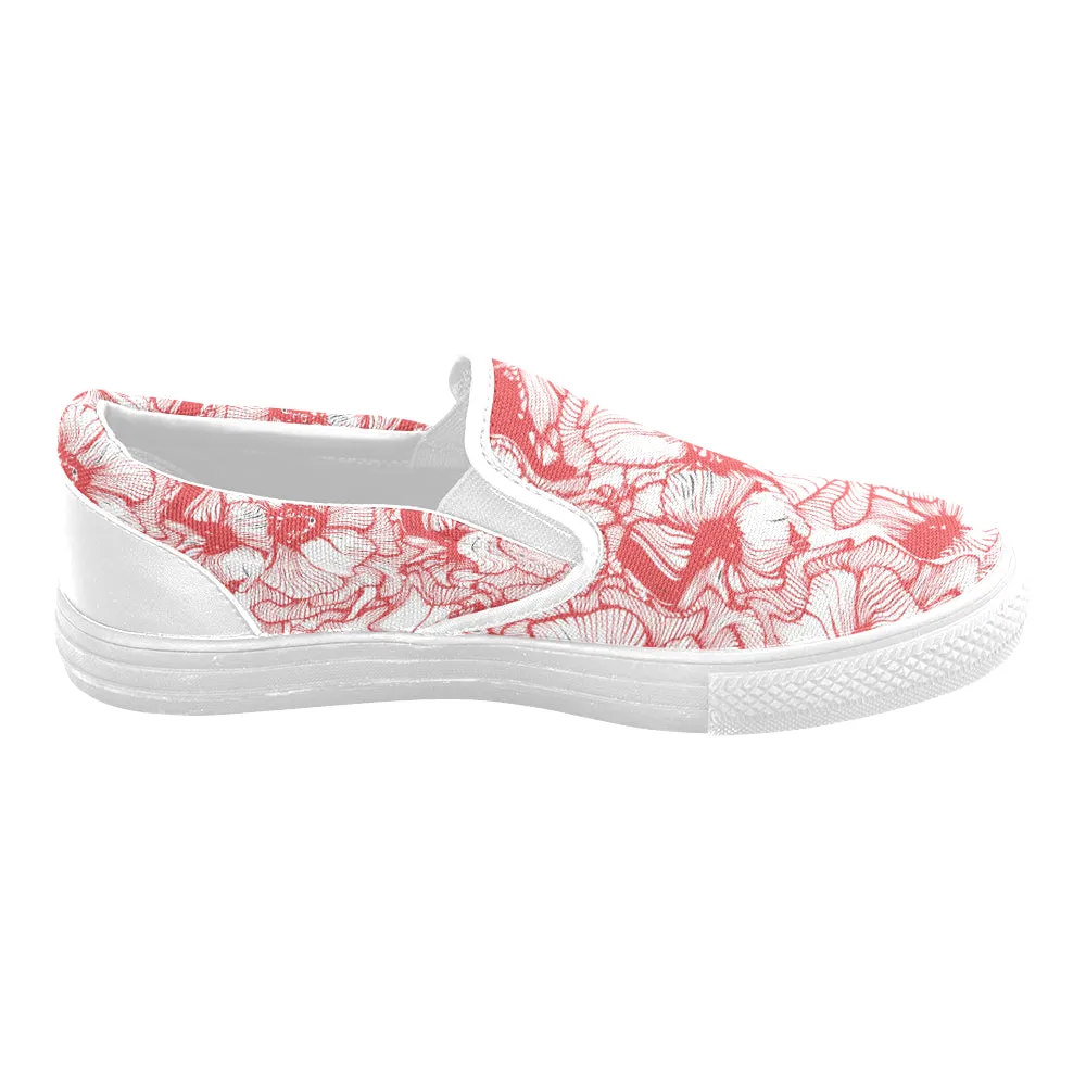 Men's Floral Print Canvas Slip-on Shoes