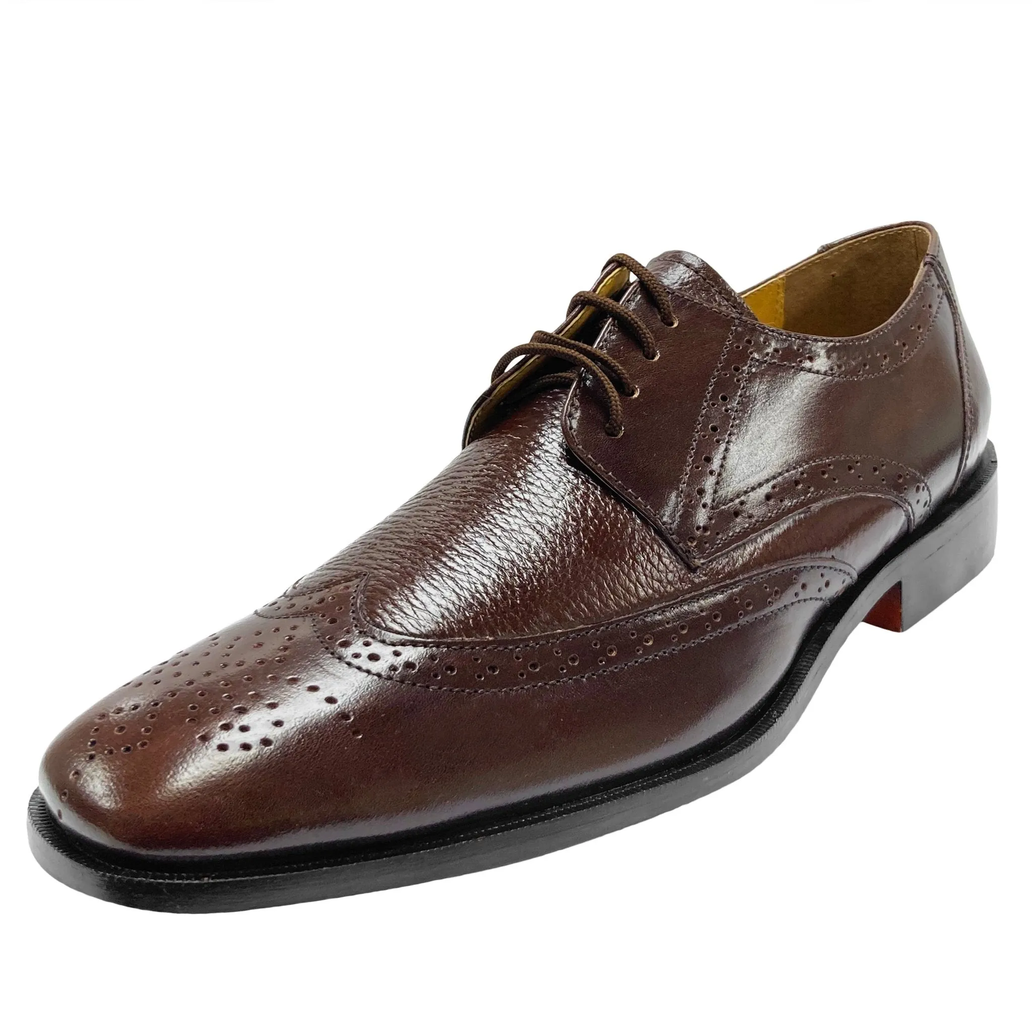 Men's Genuine Leather Brown Lace-Up Business Shoes