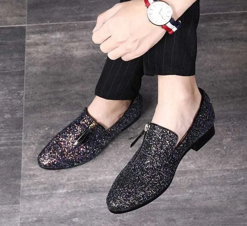 Men's glittered loafers