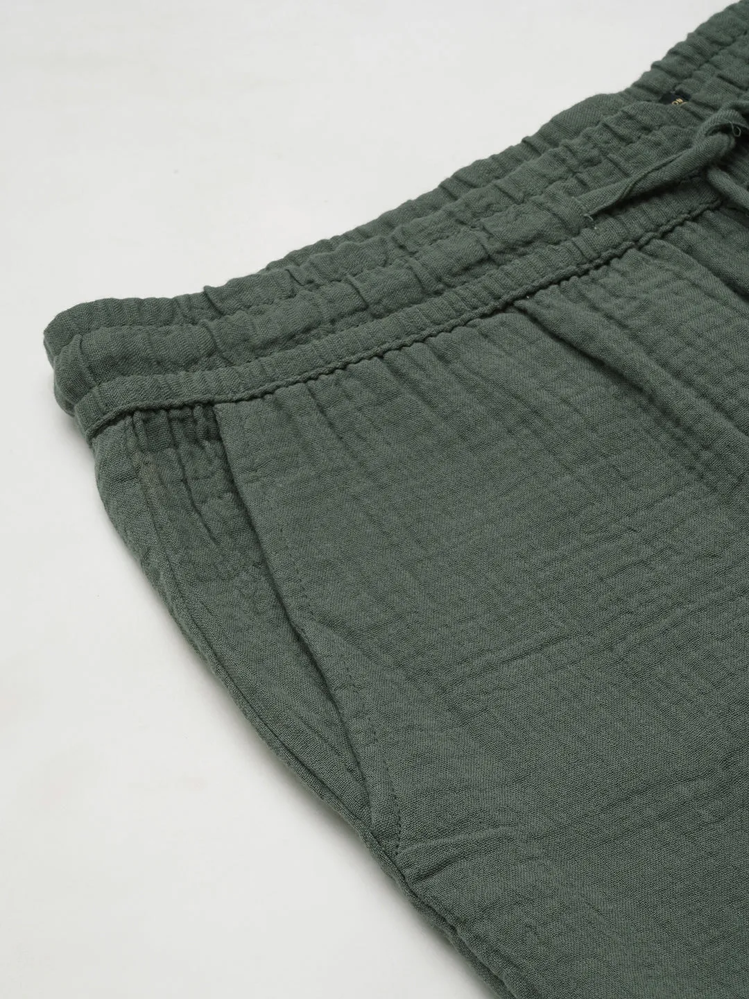 Men's Grey Cotton Loose Fit Pant