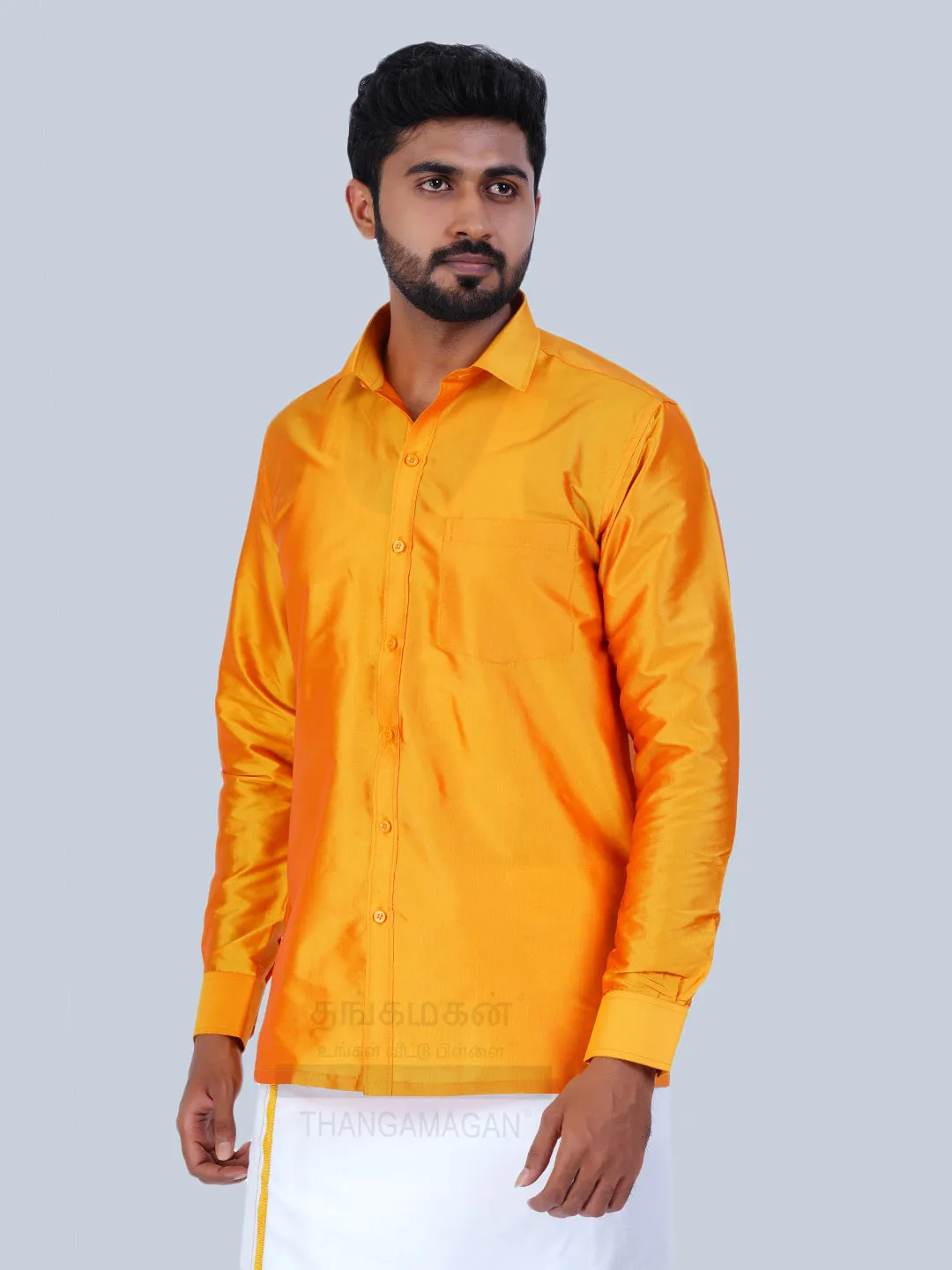 Men's Karishma Fullhand Shirt Only Yellow  - Thangamagan