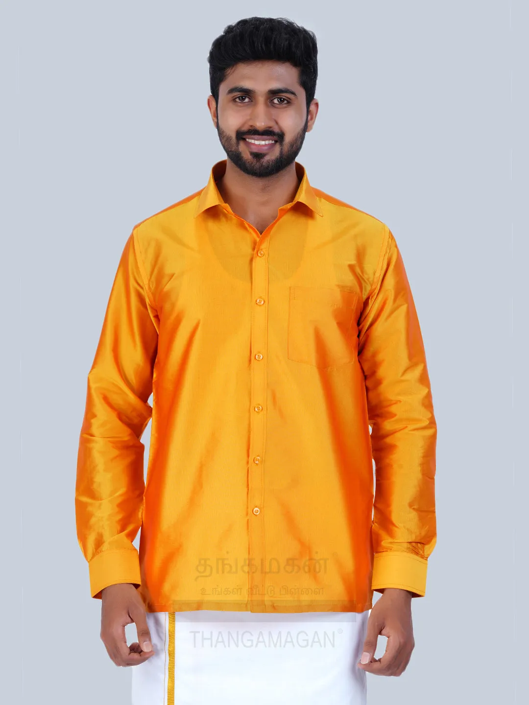 Men's Karishma Fullhand Shirt Only Yellow  - Thangamagan