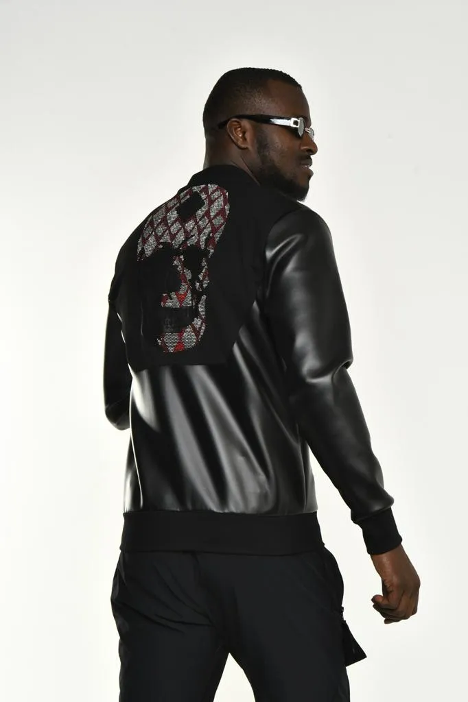 Men's Light Jacket with Red Skeleton Design European Fitted Cut Men's | 20553