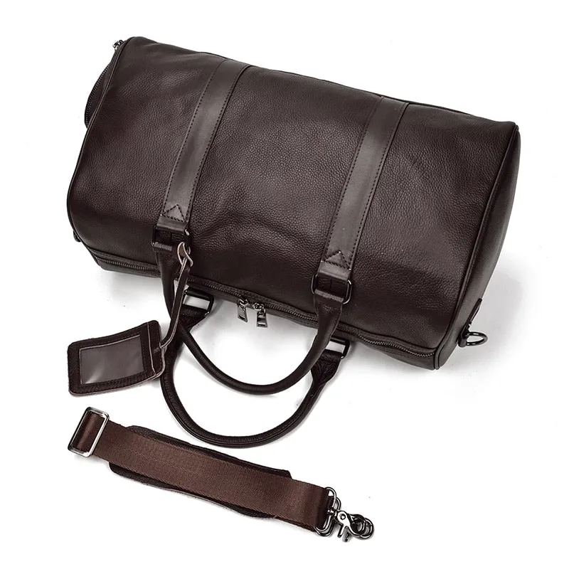 Men's Medium Leather Travel Duffel Bag