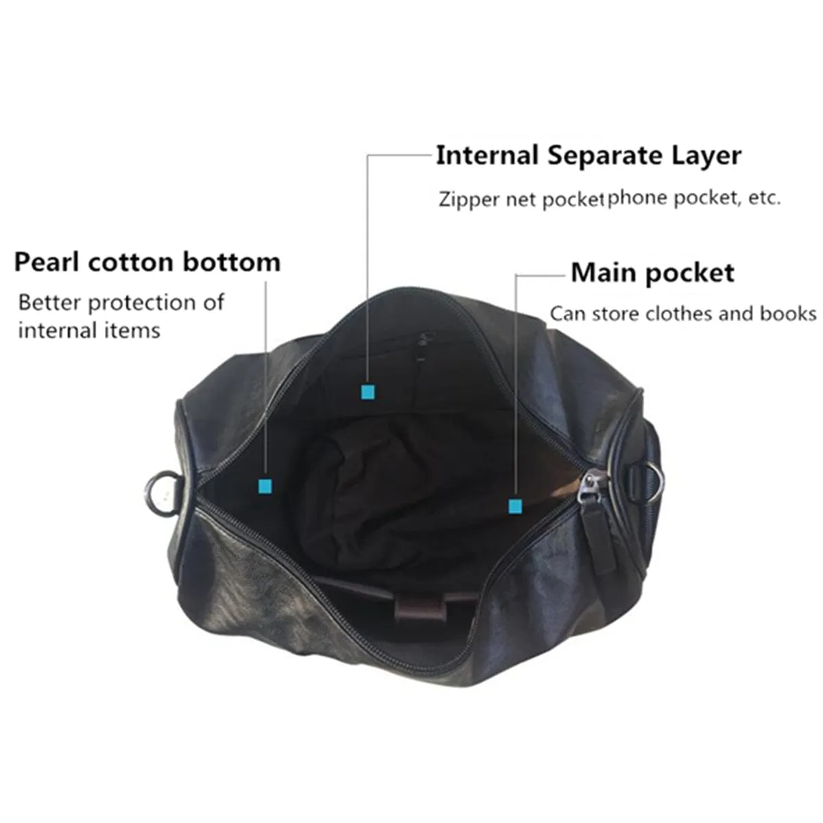 Men's Medium Vegan Leather Barrel Travel Duffel Bag