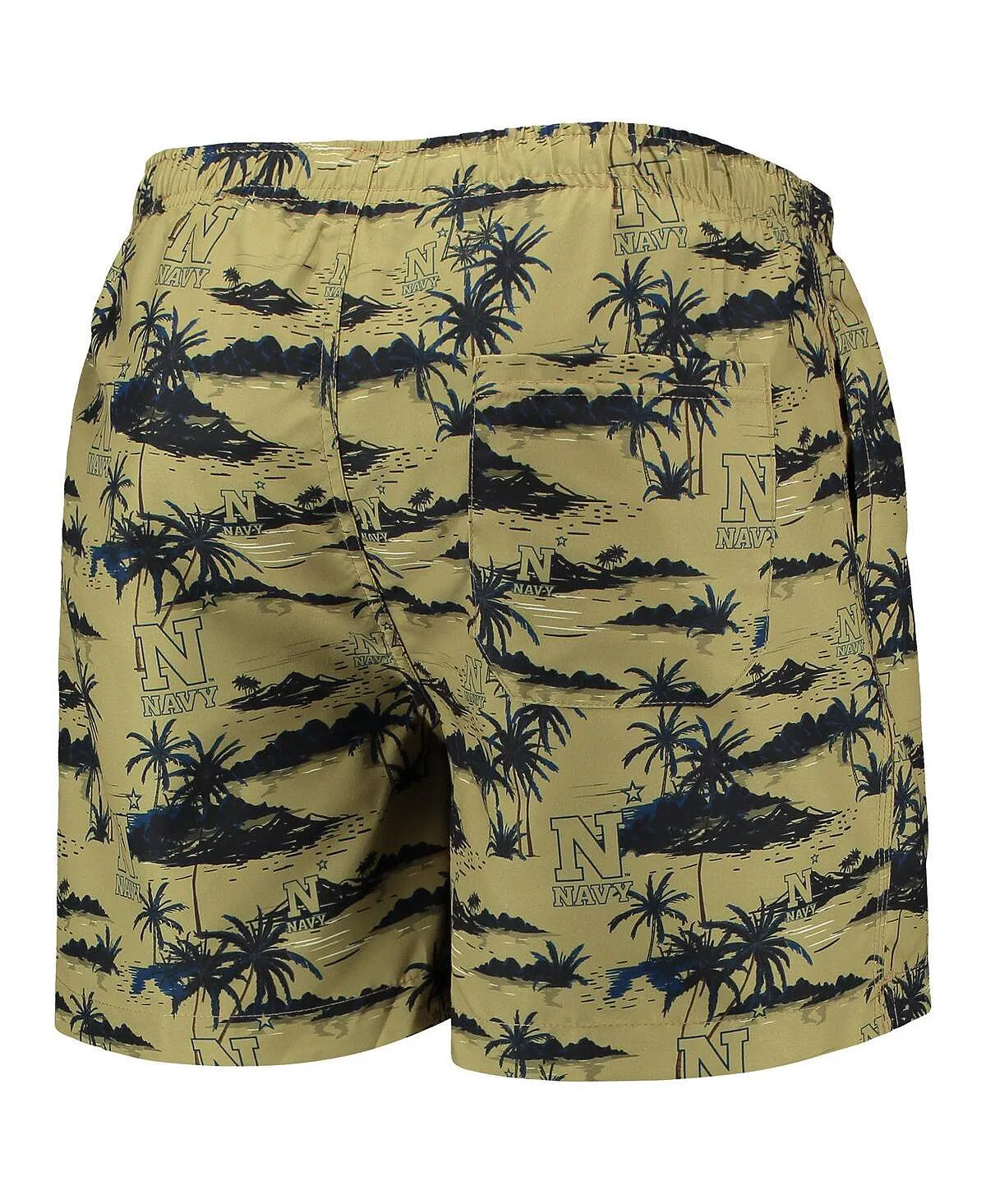 Men's midshipmen island palm swimming trunks gold navy blue FOCO