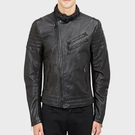 Men's Motorcycle Summer Leather Jacket